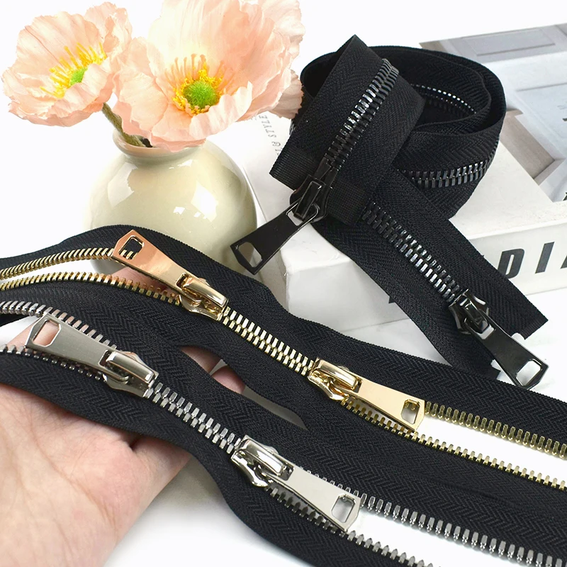 

1Pc Meetee 8# Metal Zipper 70-100cm Open End Double Slider for Jacket Clothes Bag Backpack Luggage Repair Sewing DIY Replacement