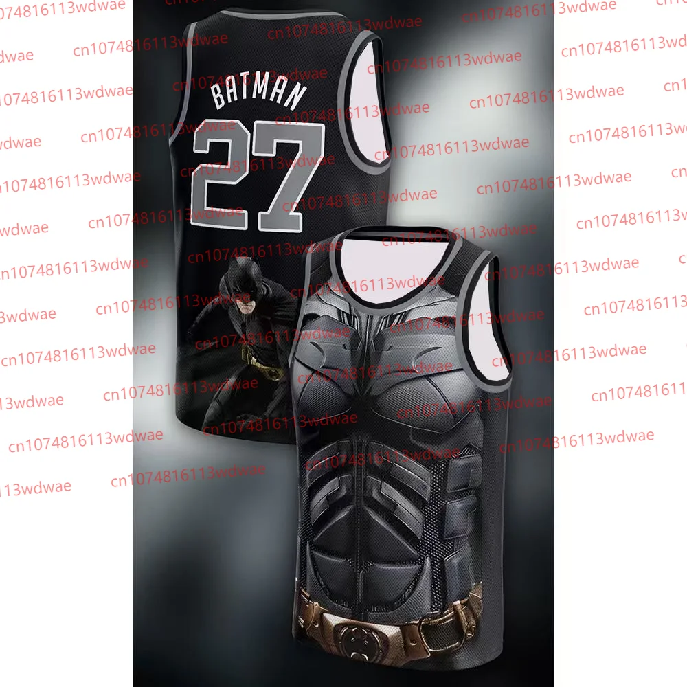 

2026 Batman Men Basketball Vest Jogger Sports Quick-Drying Joker T-Shirt Short-Sleeved Fitness Suit Jersey Superhero Gym Tee