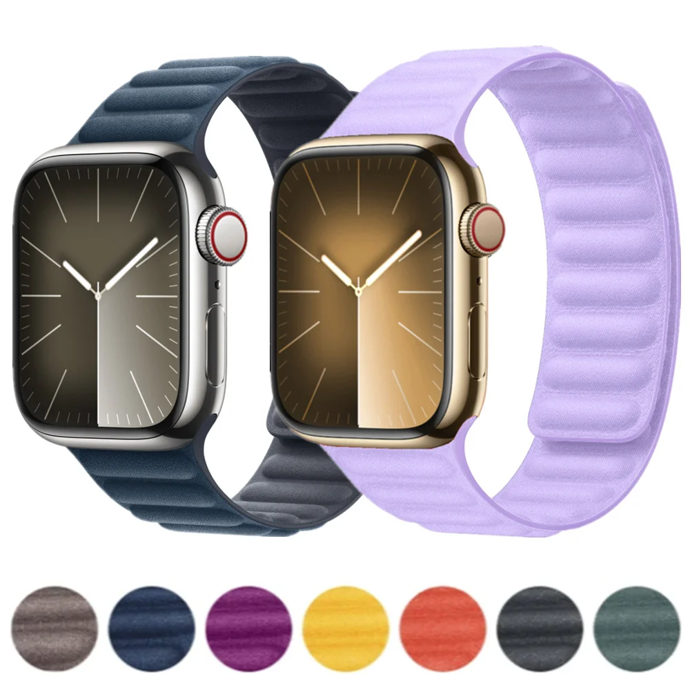 FineWoven Magnetic Loop For Apple Watch Band Ultra 2 44mm 45mm 49mm 41mm 46mm 42mm 40 Bracelet iWatch Series 10 9 8 se 7 6 Strap