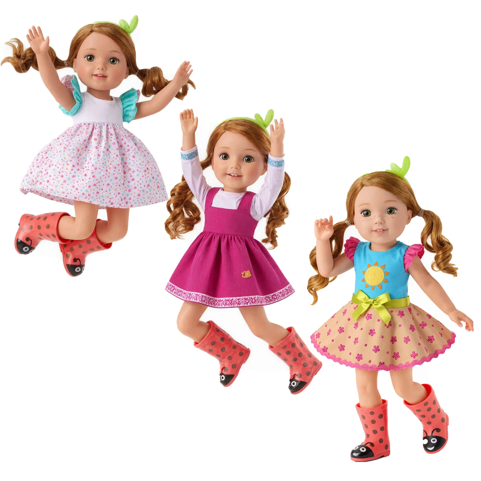 Vestiti per bambole Abito con stampa carino per Wellie Wisher da 14,5 pollici 32-34 cm Paola Reina Accessori per bambole Costume da bagno Calze Nancy Dolls