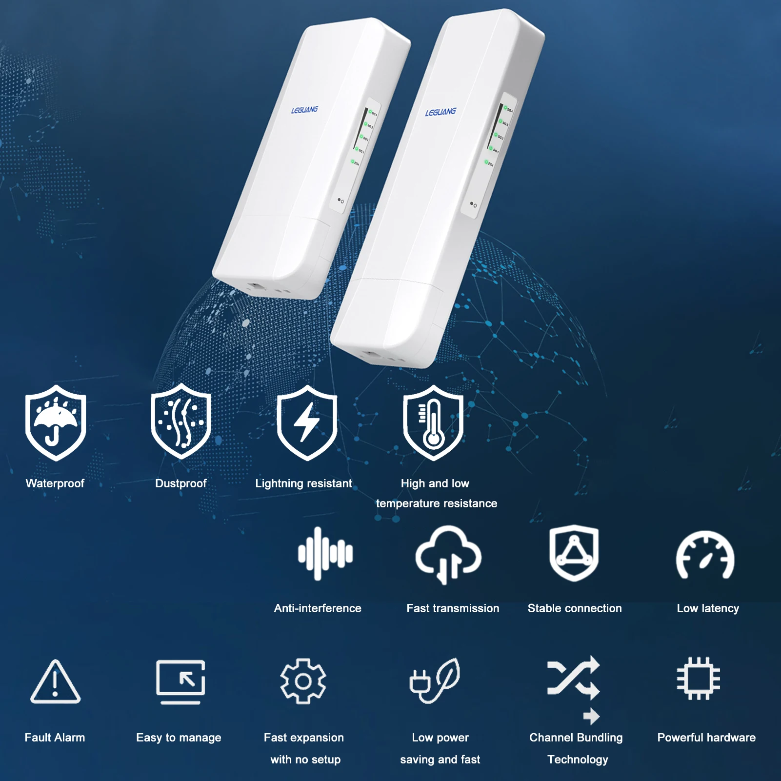 Wireless Bridge for Outdoor Surveillance and Security Cameras 5.8G No Wiring Elevator Wireless Bridge Easy Setup