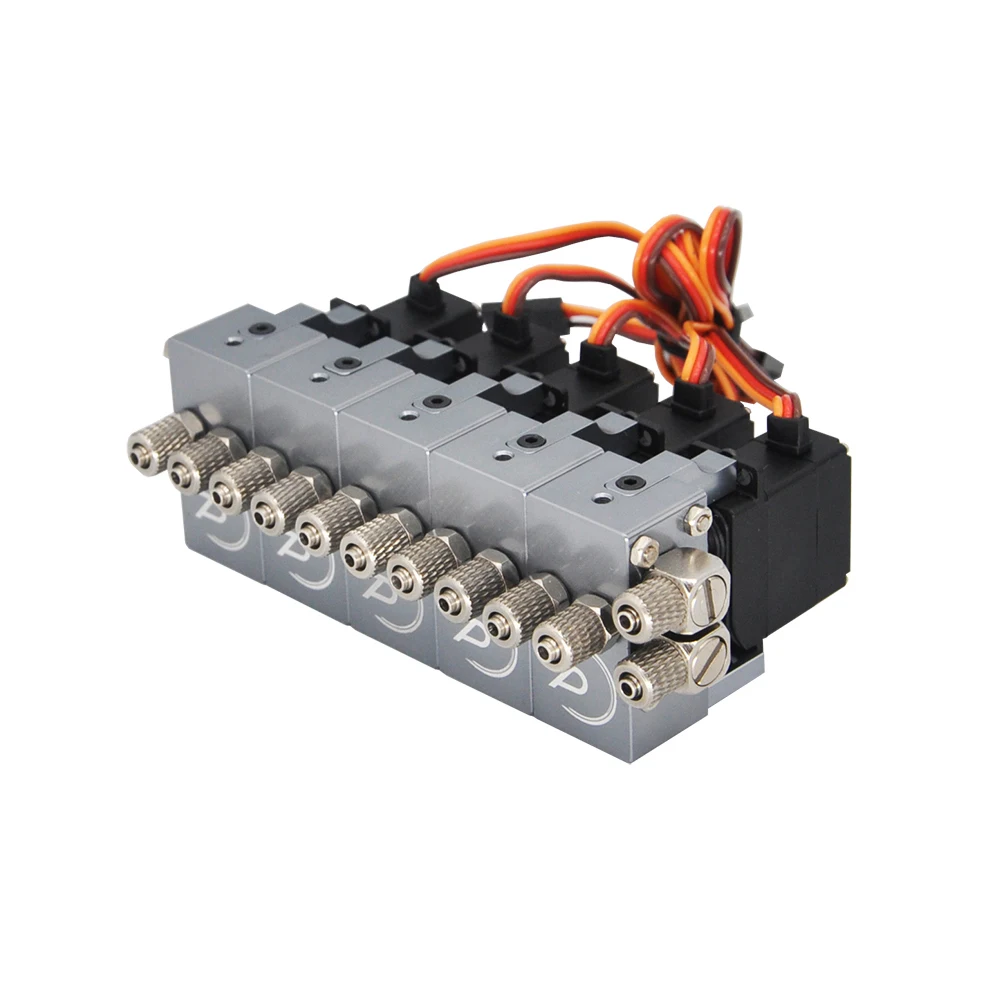 RC Hochdruck-Hydraulik-Drehventilblock mit 4 mm Düse 1/2/3/4/5/6/7/8 Kanäle für Bagger-Technikfahrzeugmodell – Detail 13