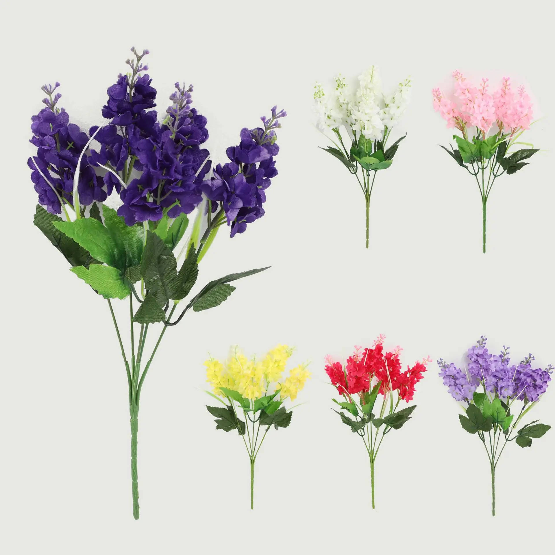 Artificial Flower Bouquet 5 Heads Hyacinth 33cm Purple White Pink Yellow Plastic For Office Party Weddings Home Decoration