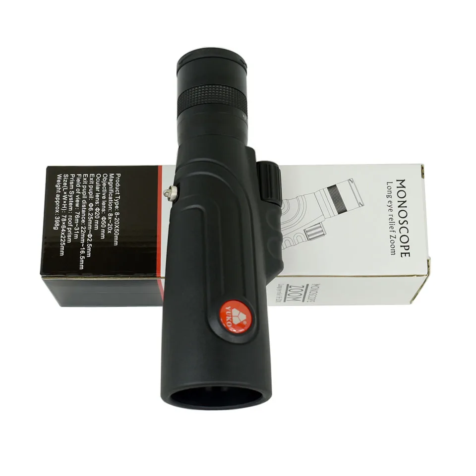 

Монокулярный телескоп 8-20x50, мощный водонепроницаемый призматический Монокуляр BAK4 для кемпинга, охоты, наблюдения за птицами, ночного видения