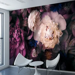 Niestandardowe Peel and Stick opcjonalne tapety 3d z kwiatem piwonii do salonu naścienne papiery do dekoracji domu dekoracja sypialni telewizyjny