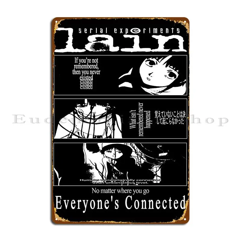 Serial Experiments Lain Metal Plaque Poster Wall Pub Party Iron Club Bar Kitchen Tin Sign Poster