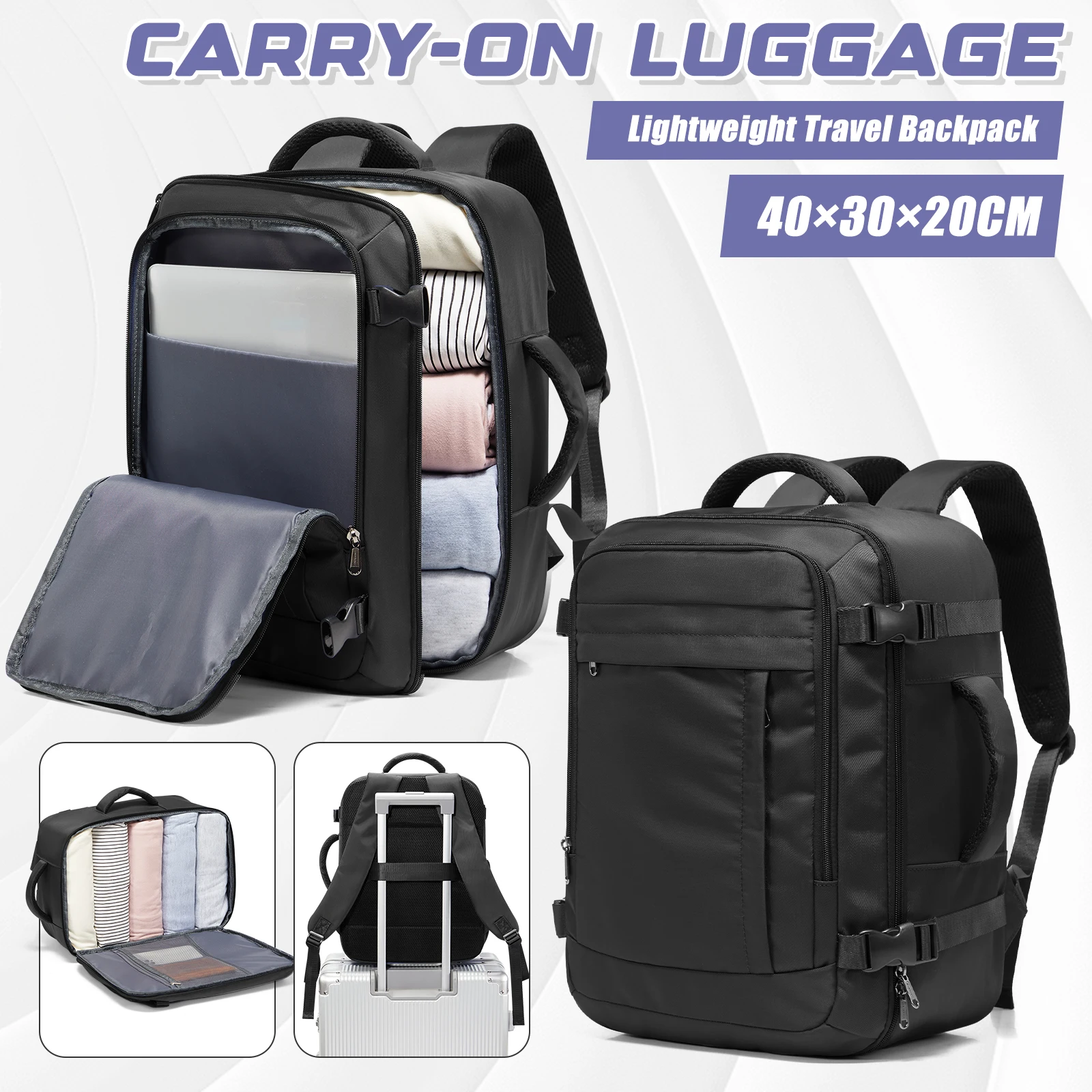

Ryanair Cabin Bags 40x30x20 Underseat Travel Backpack, Cabin Fly Bag，Women Men Backpack trekking Backpack Handbag Laptop Bookbag