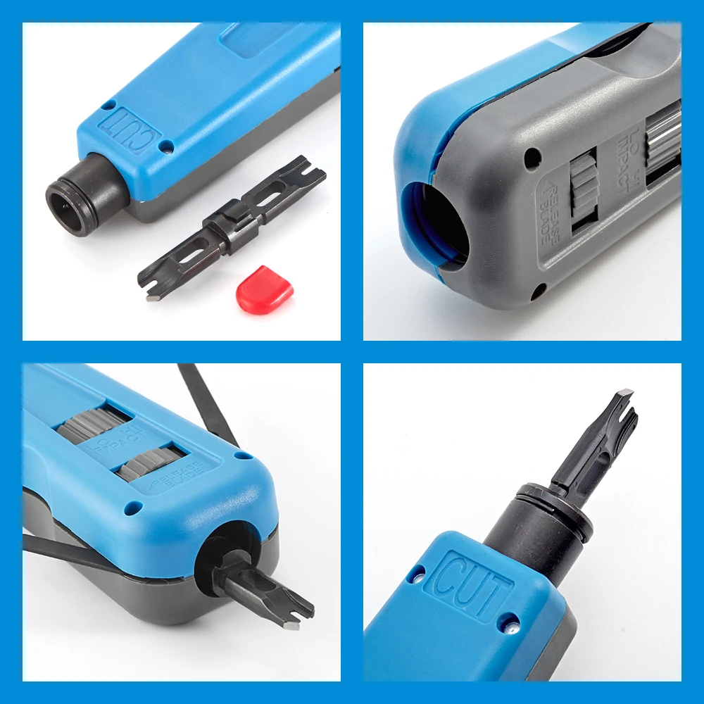 Punch Down Tool 66/110/88 Type Multi-function Network Cable Tool with Two Blades Telephone Impact Terminal Insertion Tools