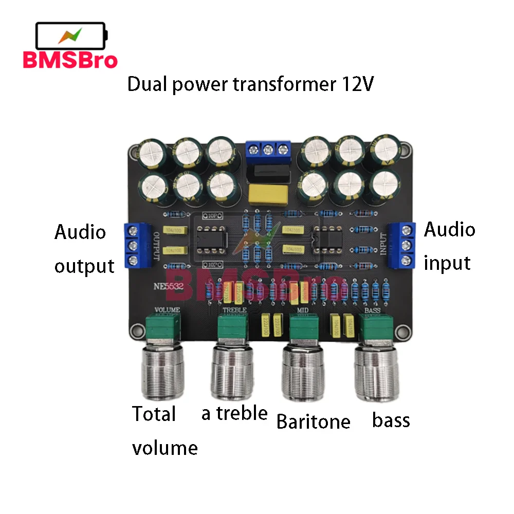 

Аудио HiFi усилитель двойной NE5532 эквалайзер тона предусилитель стерео предусилитель плата высокие басы контроль тона предварительный усилитель