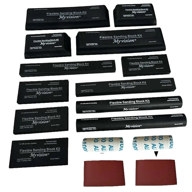 Dry and Wet Elastic Matte Block Set, Automotive Woodworking Hand Polishing Tool