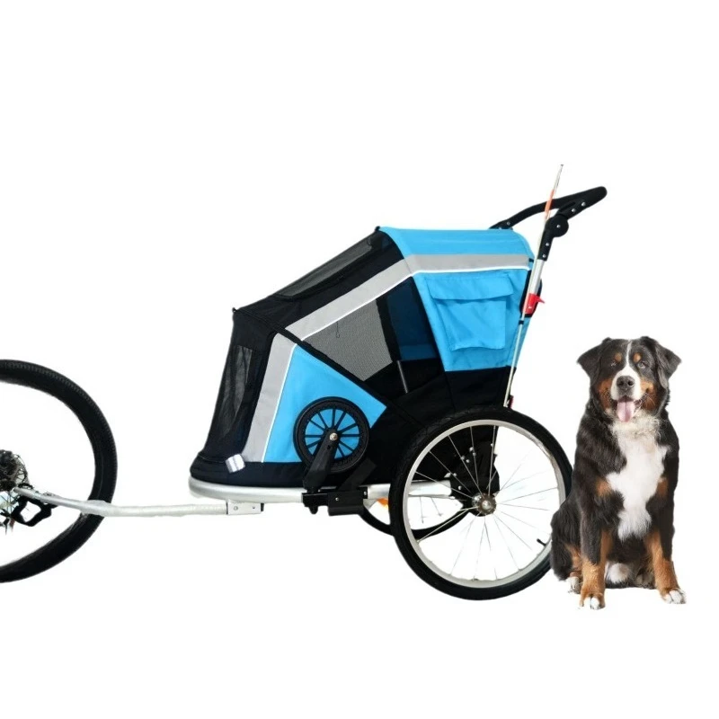 Medium and large pets, aluminum folding self-trailer, universal two-in-one outdoor pet walking