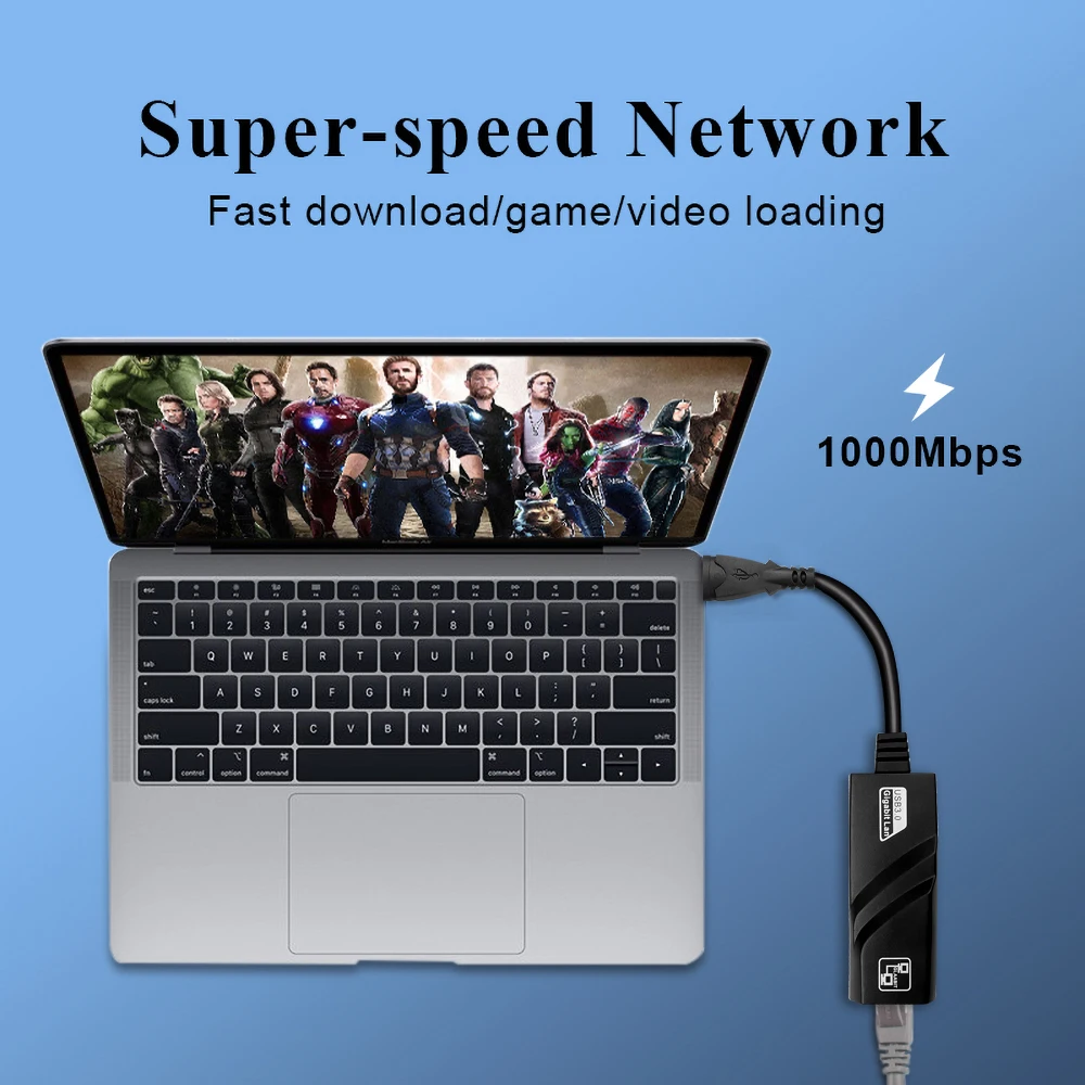 10/100/1000Mbps USB 3.0 Wired Network Card USB to RJ45 Type C to RJ45 LAN Ethernet Adapter USB 3.0 Network Adapter for PC Win 10