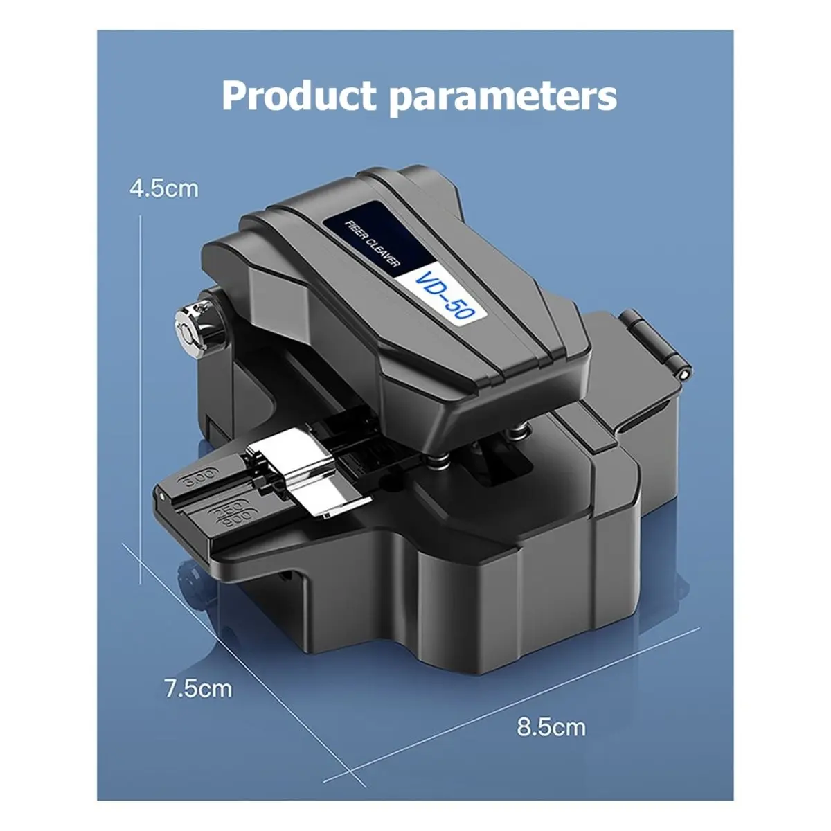 VD-50 Fiber Optic Cutter Fusion Splicing Cleaver One-Step Fiber Cleaver Clamp for Patch Cord Drop Cable Bare Fiber