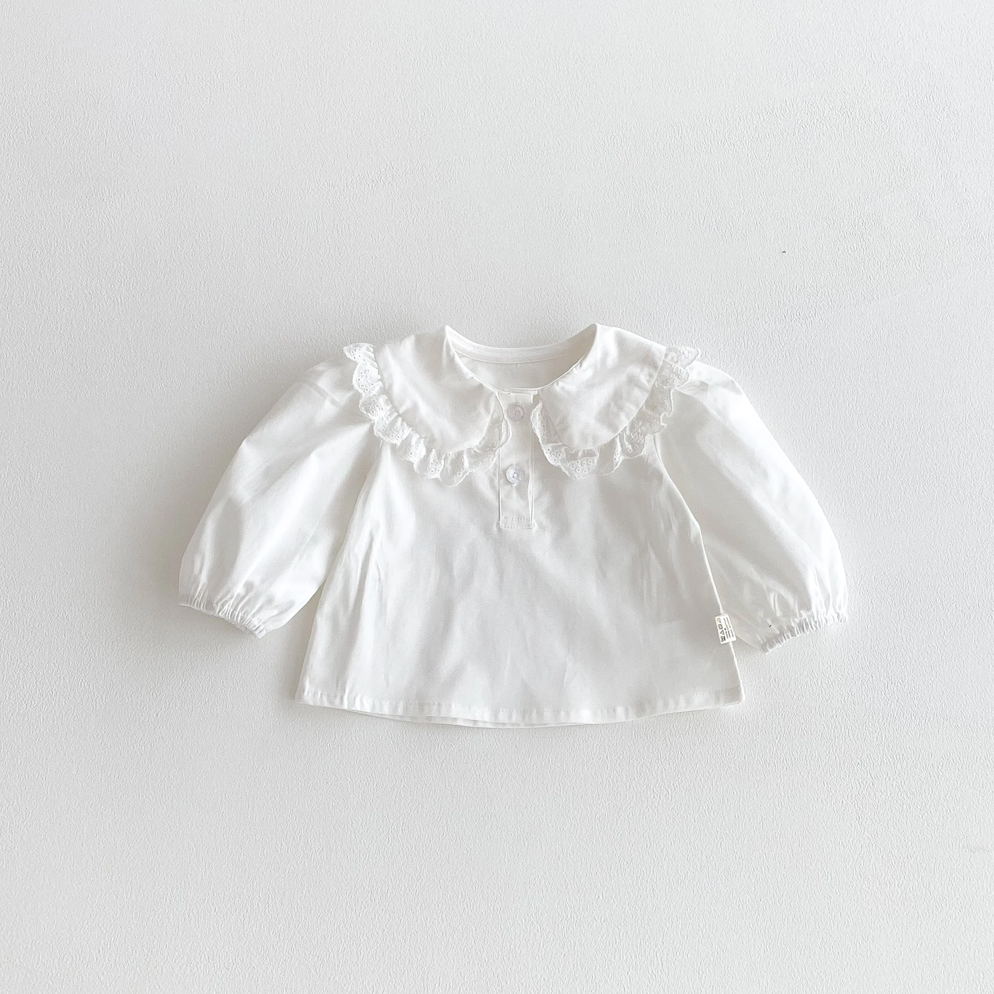 مجموعة أطفال جديدة لخريف 2025: طفلة أنيقة على الطراز الكوري مع ياقة من الدانتيل وسراويل علوية معلقة طقم مكون من قطعتين #5