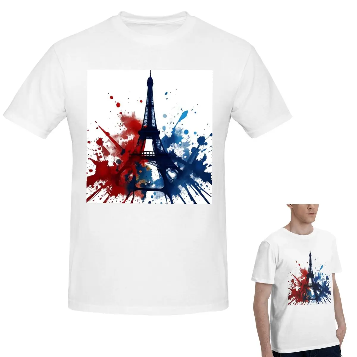 

Футболка из 100% хлопка Paris Eiffel Tower, мужская классическая футболка большого размера, мужские летние рубашки с круглым вырезом, топы, S-6XL