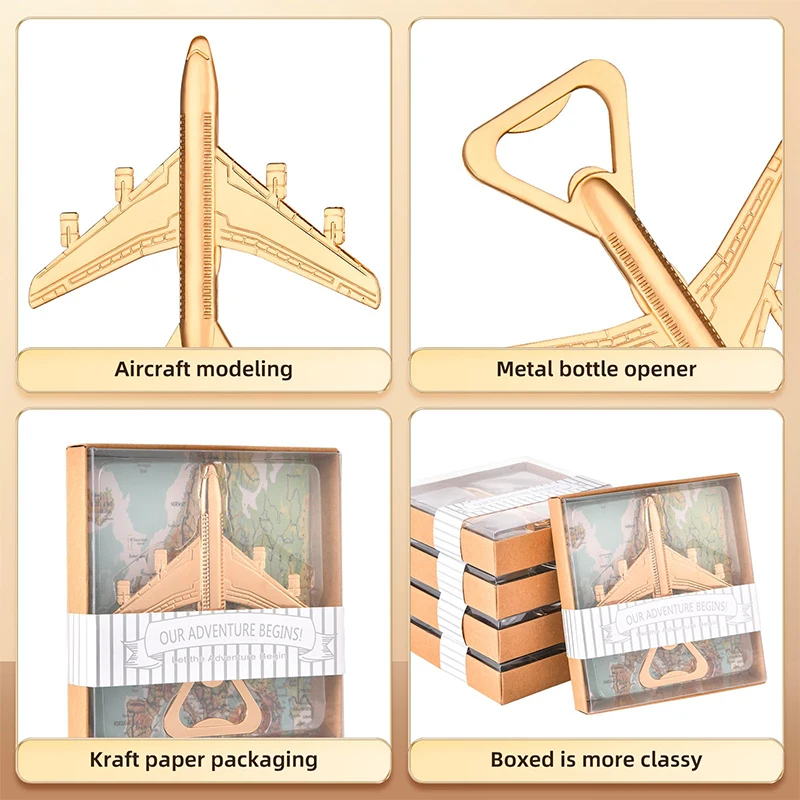 30Pcs Airplane Bottle Opener Wedding Party Favor for Guests Let the Adventure Begin Antique Beer Bottle Opener for Wedding