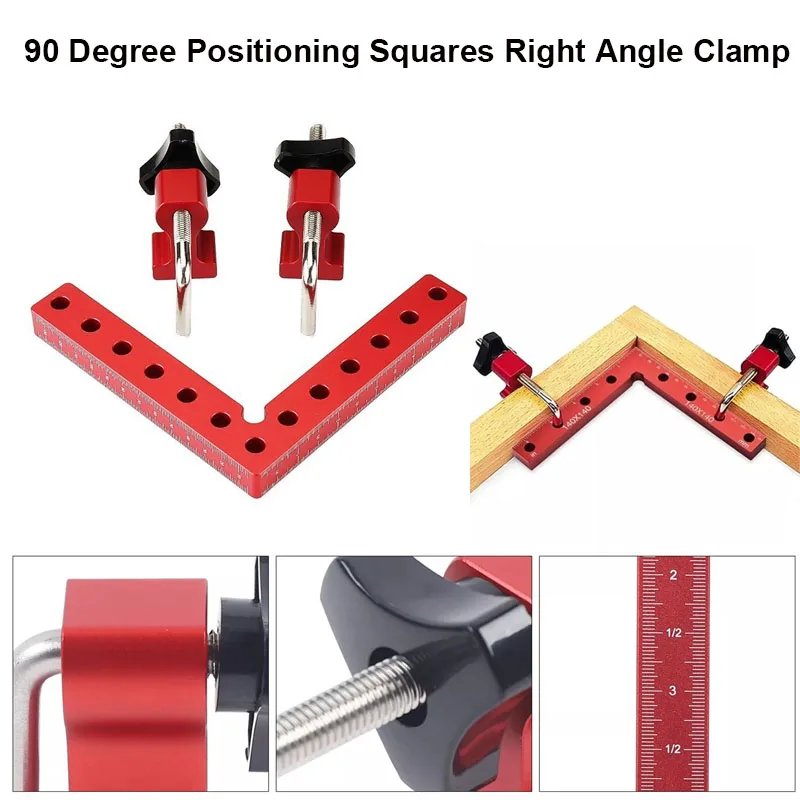 140mm Aluminum Alloy Metal Corner Clamps For Woodworking Positioning Fixed Right Angle Clamp Right Angle Square Hand Tools