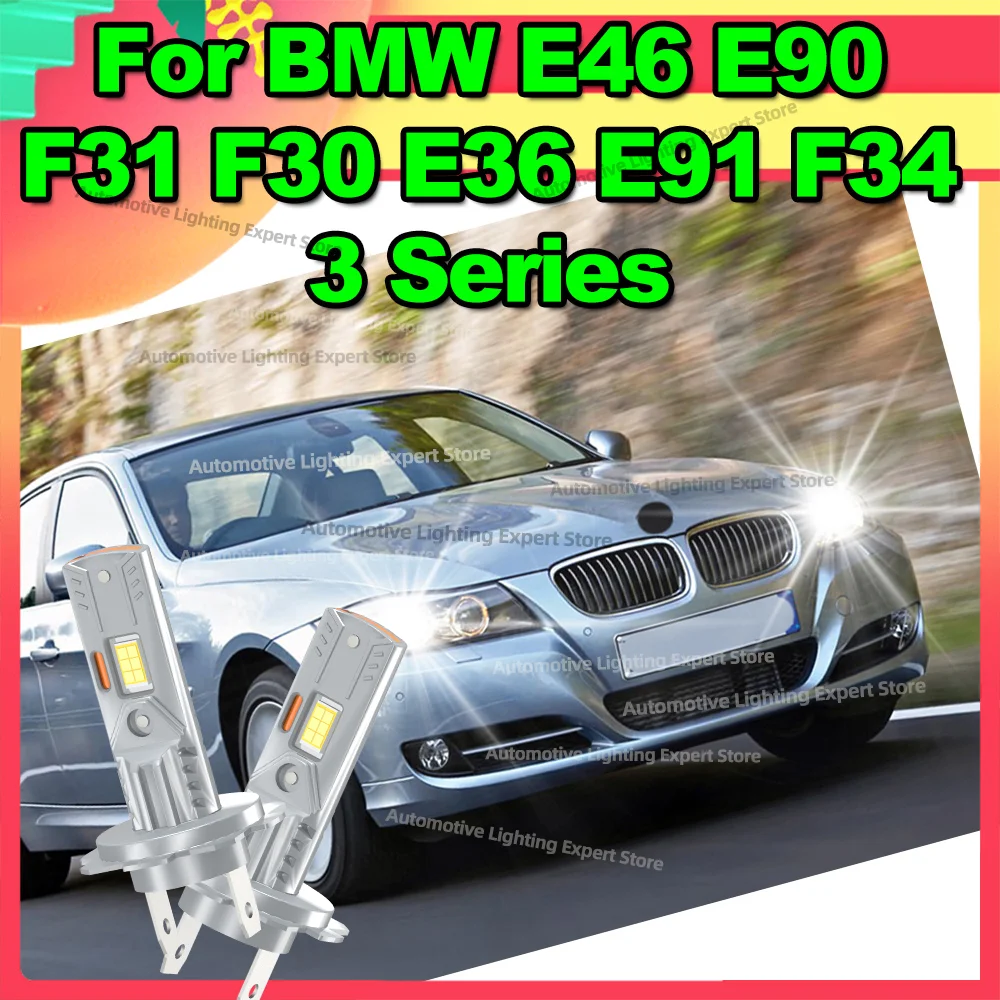 

Светодиодные лампы 30000LM, турбо-лампы для фар, Plug&Play, 12В, для BMW E46 E90 F31 F30 E36 E91 F34 3 серии