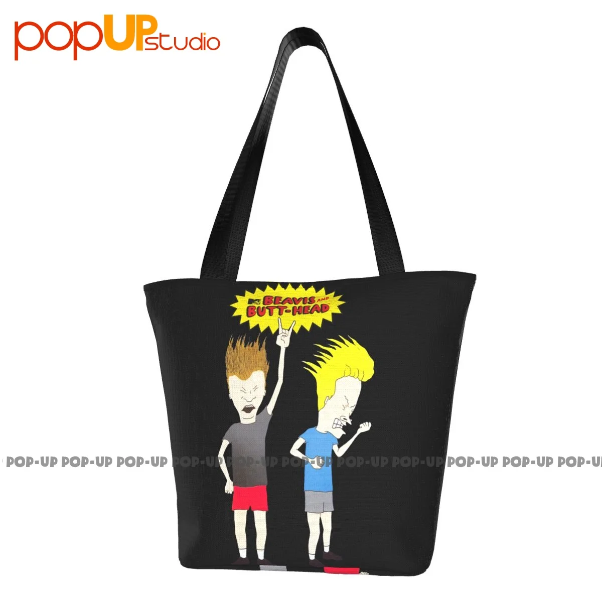 Beavis And Butthead Mens Rock Out Retro Handbags Convenient Shopping Bag Tear-Resistant