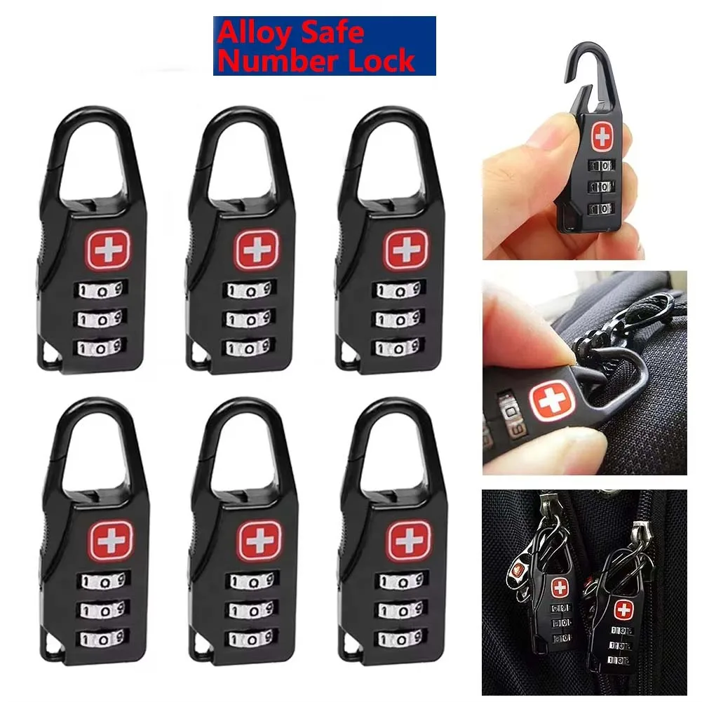

2-6 шт. портативные мини-замки с кодовым числовым сочетанием для защиты от кражи, для уличных рюкзаков и сумок, аксессуары для дорожных рюкзаков