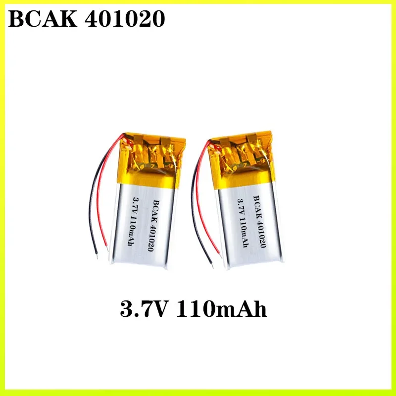 8PCS 401020 Polymer Lithium Battery 3.7V 110mAh 1C Discharge for Bluetooth Headsets Recording Pens Small Toys Bluetooth Speakers