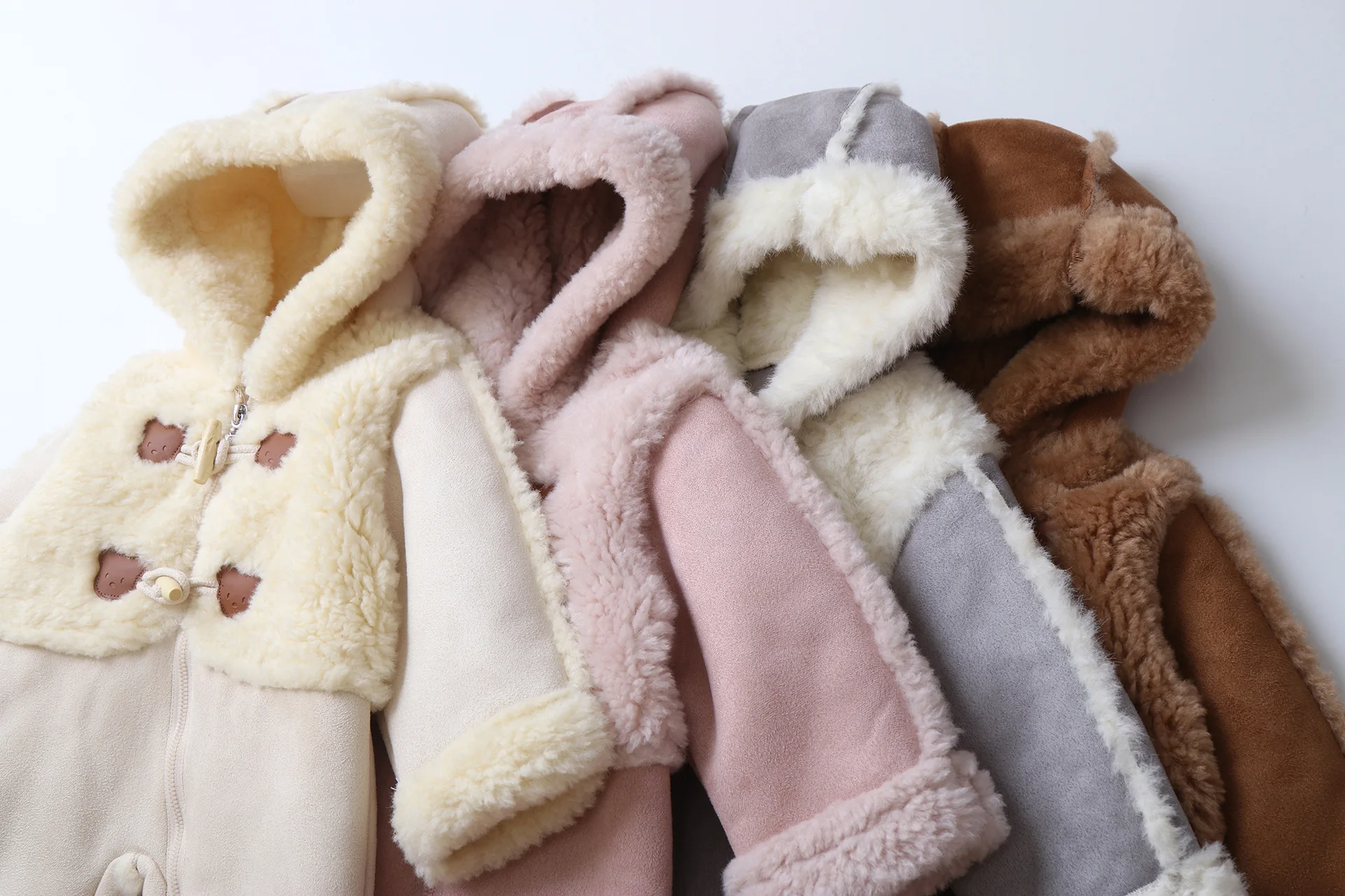Winter Baby Clothing Faux Fur Hooded Baby Jumpsuit Toddler Girls Romper Fur Lining  Baby Boys Warm Outfit