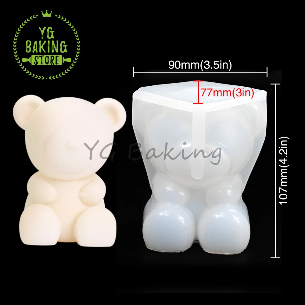 3D Panda/Bear Design Pudding silikonowe formy mus czekoladowy formy walentynki narzędzie do dekorowania ciast DIY Model świecy naczynia do pieczenia