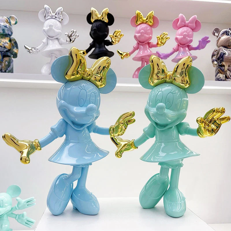 Fashion Welcome Minnie Mouse Action Figure Mickey Statue Collection Advanced Room Decoration Simple Modern Ornaments Model Toys