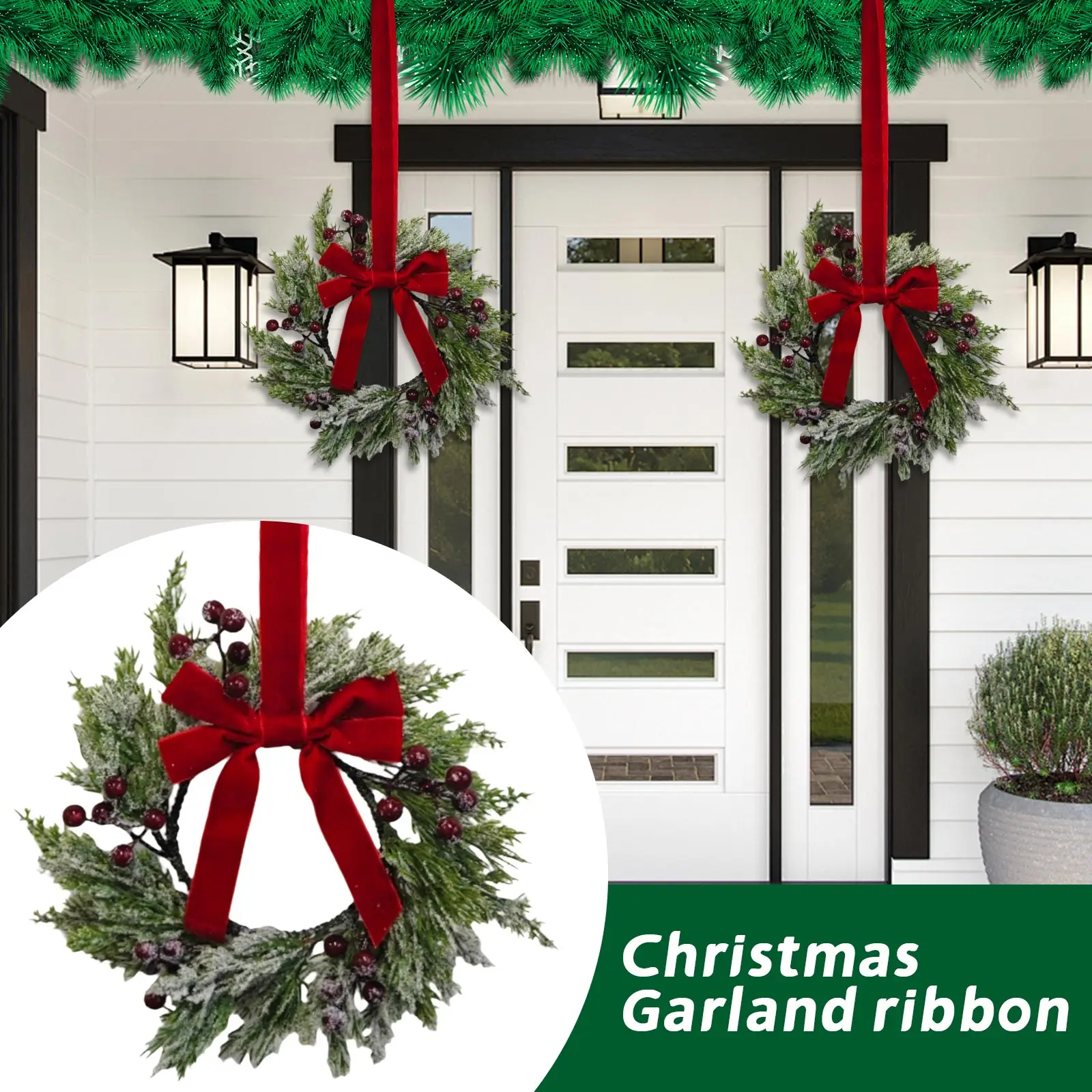 christmas-kitchen-cabinet-wreaths-plaid-bow-ribbon-hanging-cabinet-doors-wreaths-decorative-for-outdoor-indoor-holiday-decor