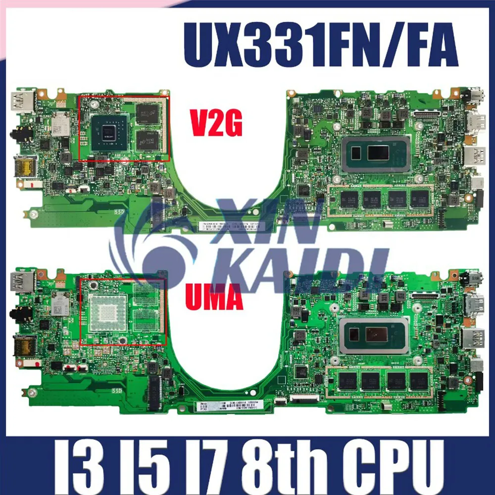 

Mainboard For ASUS UX331F UX331FAL UX331FN BX331F Laptop Motherboard With I3 I5 I7 8th CPU V2G UMA 8G RAM