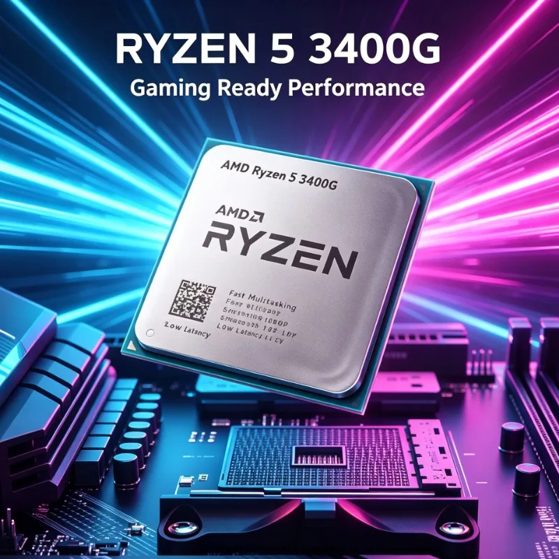AMD Ryzen 5 3400G Processor 3.7GHz Quad‑Core 8‑Thread 65W Socket AM4 With Radeon Vega 11 Graphics YD3400C5M4MFH No Cooling Fan