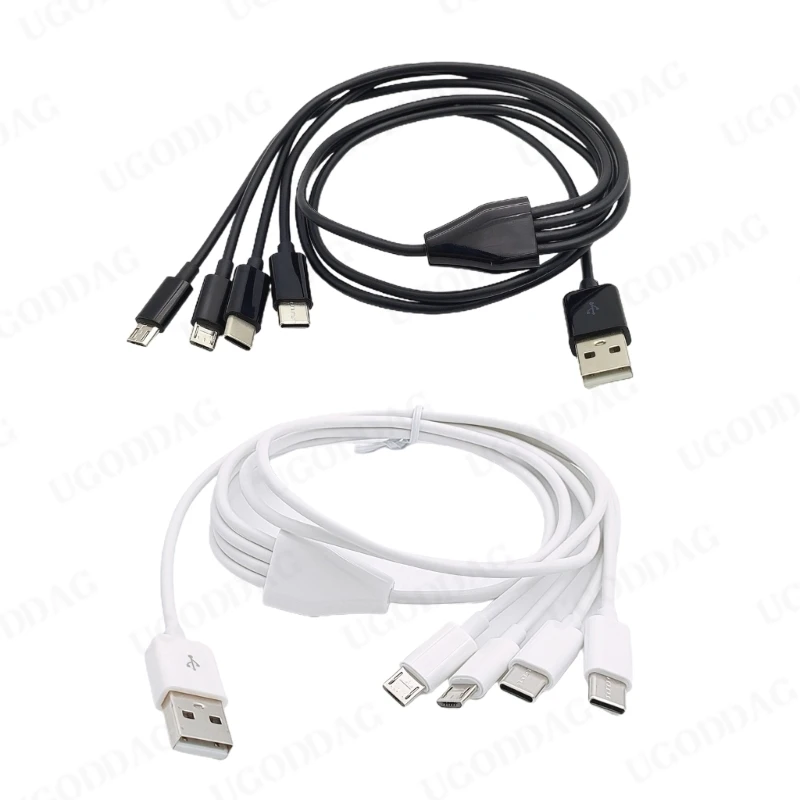 4 In 1 Multi Charging Cable USB To Micro USB Type C Cable Charging For Phone Tablet Charging Cord USB Charger Splitter Cable