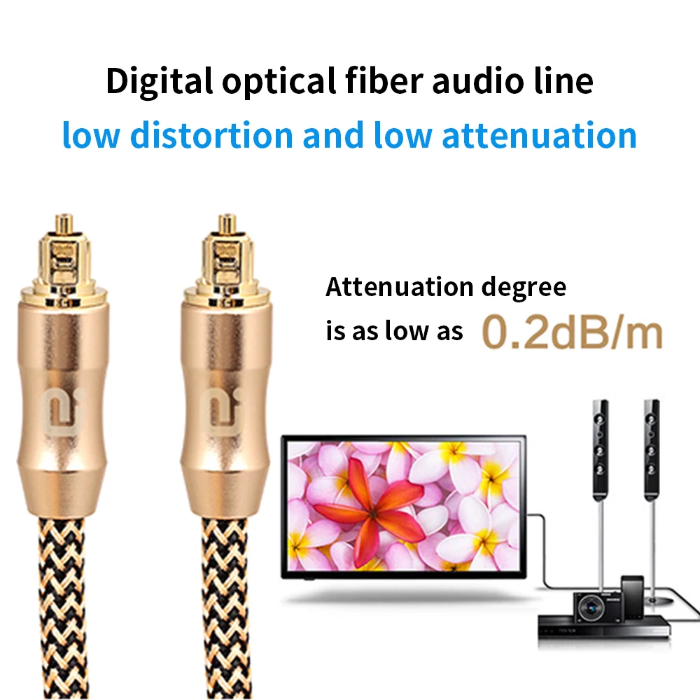 Optic Audio Cable Digital Optical Fiber Cable Toslink 1m 2m 3m SPDIF Coaxial Cable for Amplifiers Player PS4 Soundbar Cable