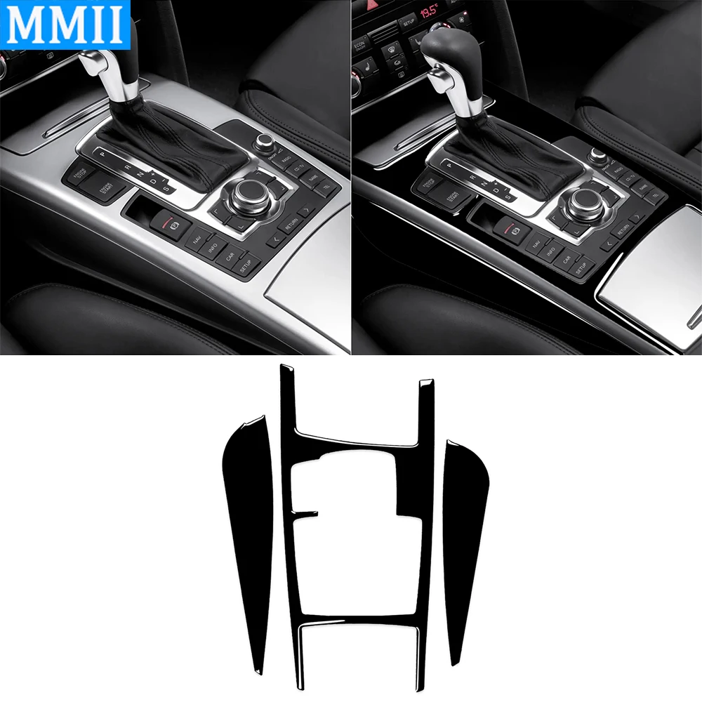 

Piano Black Gear Shift Panel Cover Decorative Car Interior Decoration Retrofitting Accessories Sticker For Audi A6 2005-2011