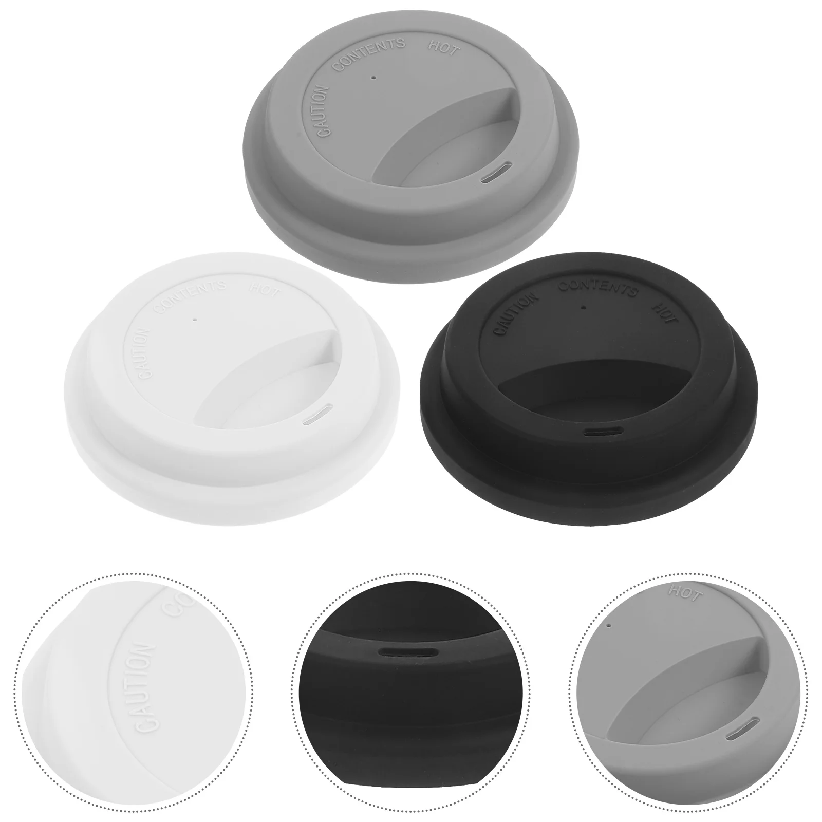 

3 Pcs Cup Accessory Coffee Lids Sealing Round Different Color Covers Silicone Mug Silica Gel Replaceable Distinguish Cups