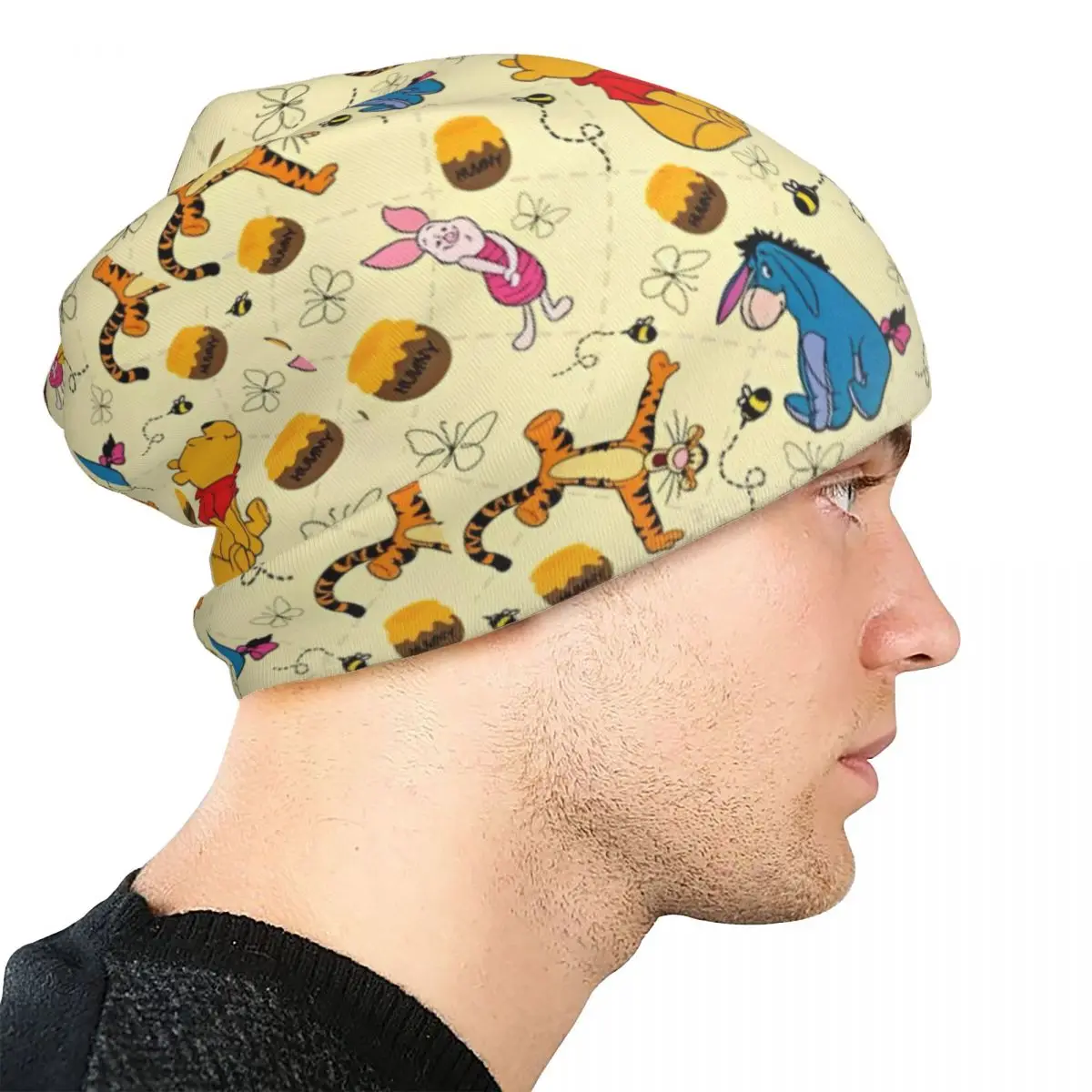 ويني ذا بوه الكرتون بونيه قبعة الخريف الشتاء في الهواء الطلق Skullies قبعة حريمي خنزير صغير تيجر Eeyore الربيع قبعات متعددة الوظائف