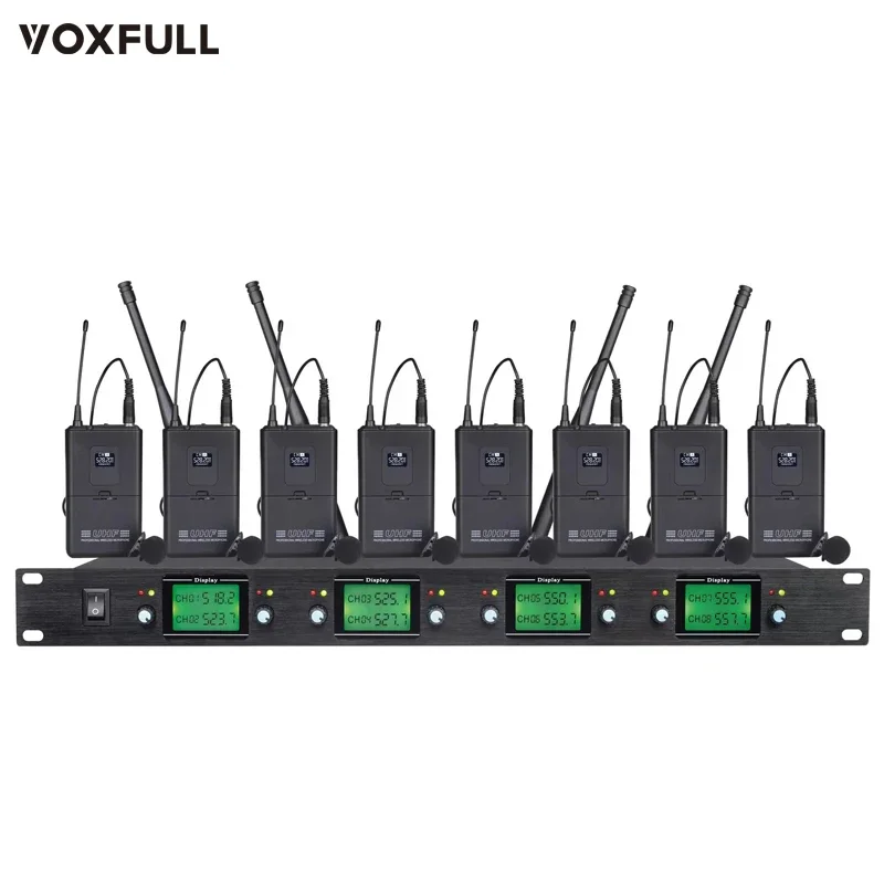 Voxfull Professional 8 channels UHF Wireless Microphone