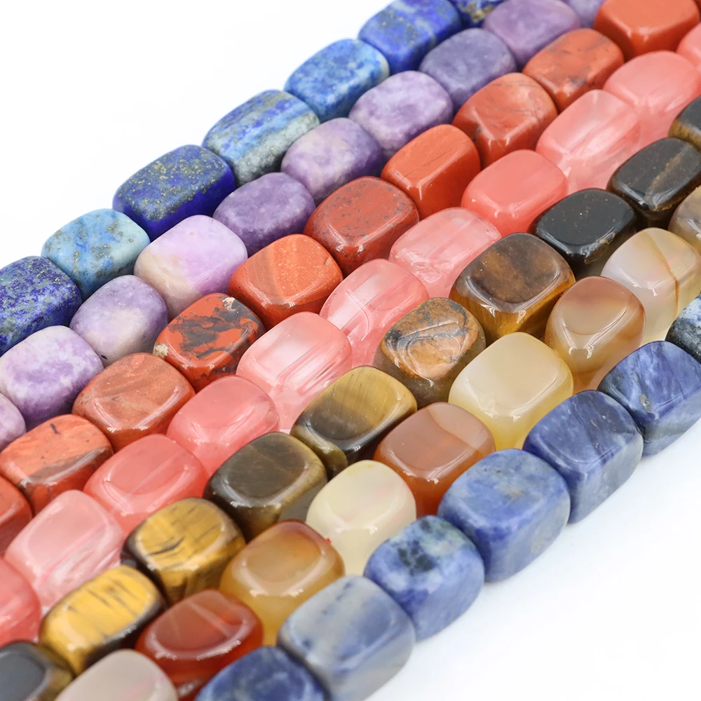 10x14MM Irregular Rectangle Beads Natural Stones Agate Crystals Spacer Bead for Jewelry Making Diy Bracelets Charms Accessories