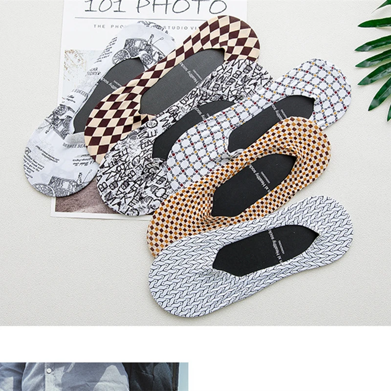 1 Pair Of Fashion Ultra-thin Socks Ice Silk Breathable Cool No Show Socks Business Male Camouflage Hiphop Funny Summer Socken