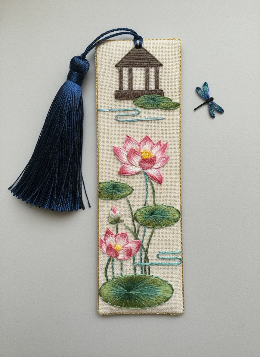 4-Sheet Bookmark Embroidery Stabilizer - Water-Soluble Self-Adhesive Stickers for DIY Hand Sewing Crafts
