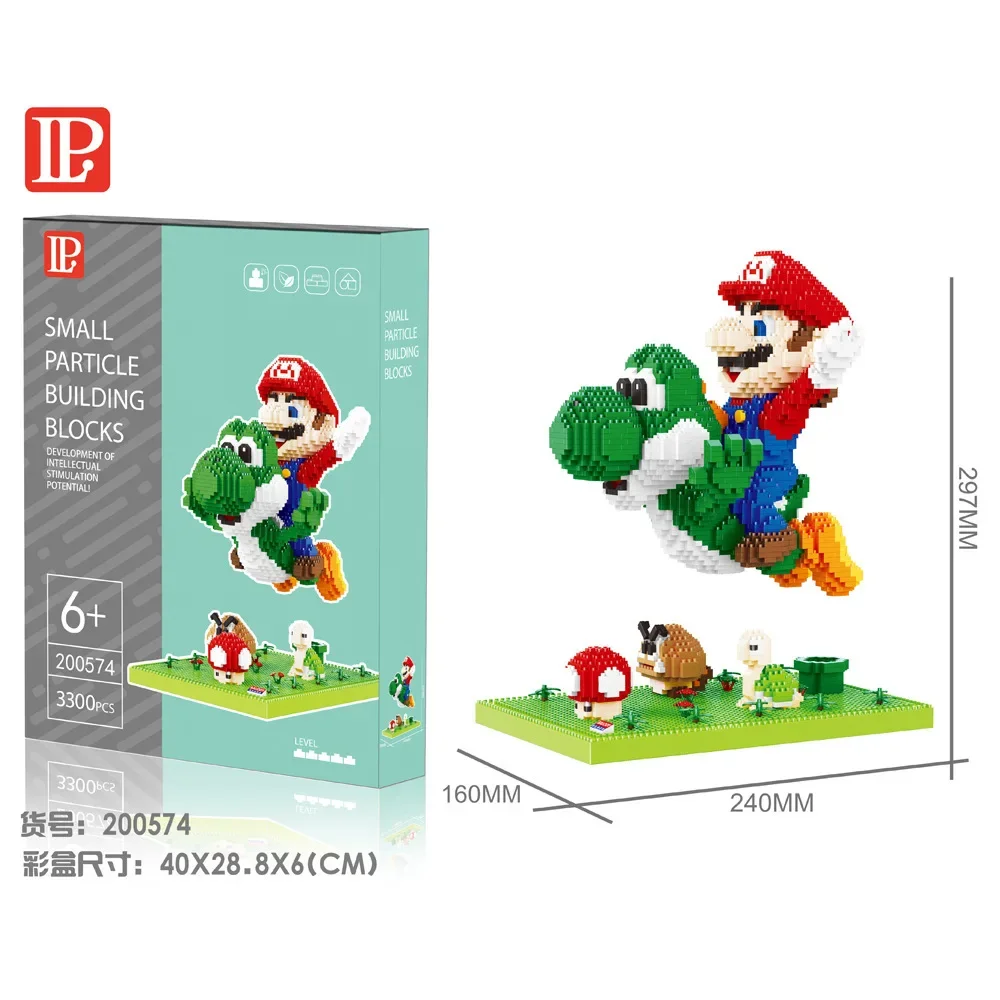 Super Mario Building Blocks Big Size Decompression Toy Cartoon Character Assembled Model Christmas Gift