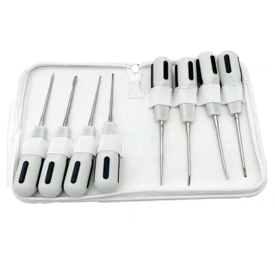 

8pcs/Set Stainless Steel Dental Luxating Lift Curved Root Elevator Dentistry Surgical Screwdriver