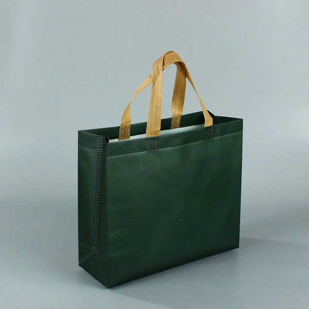 Durable Green Blue Water Resistant Eco Grocery Bag Non Woven Tote Gift Bag Handbag Ecobag