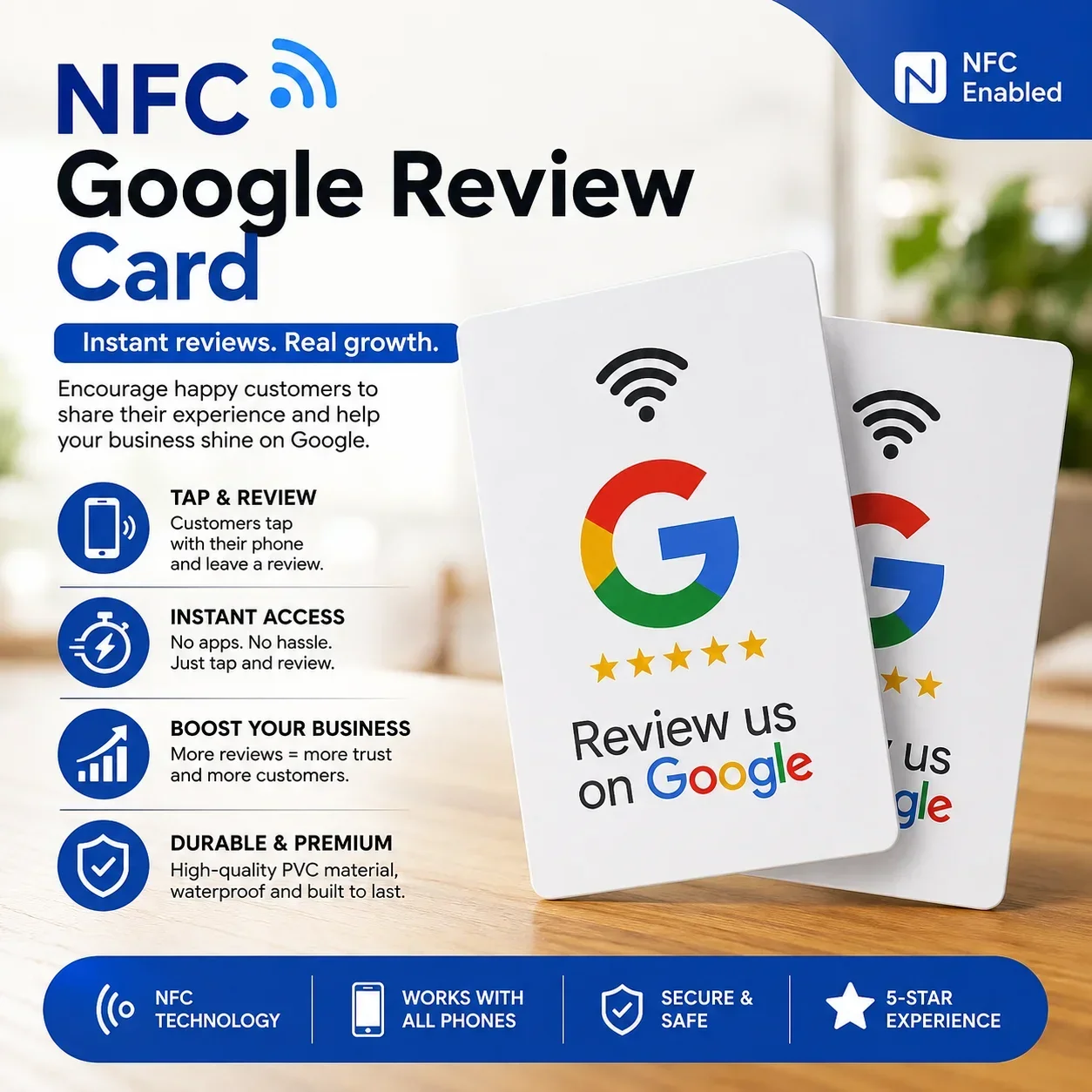 5/10/20pcs Google Card QR Code Tap Business Ins Google Review Card Social Media RFID Card NFC Google Review Card/....