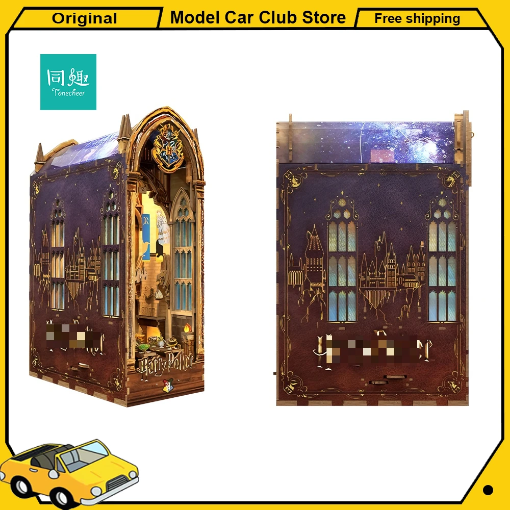 

Tonecheer Harry Potter Great Hall Colorful Lights Building Block Diorama Model Kit DIY 3D Wooden Puzzle Decoration Birthday Gift