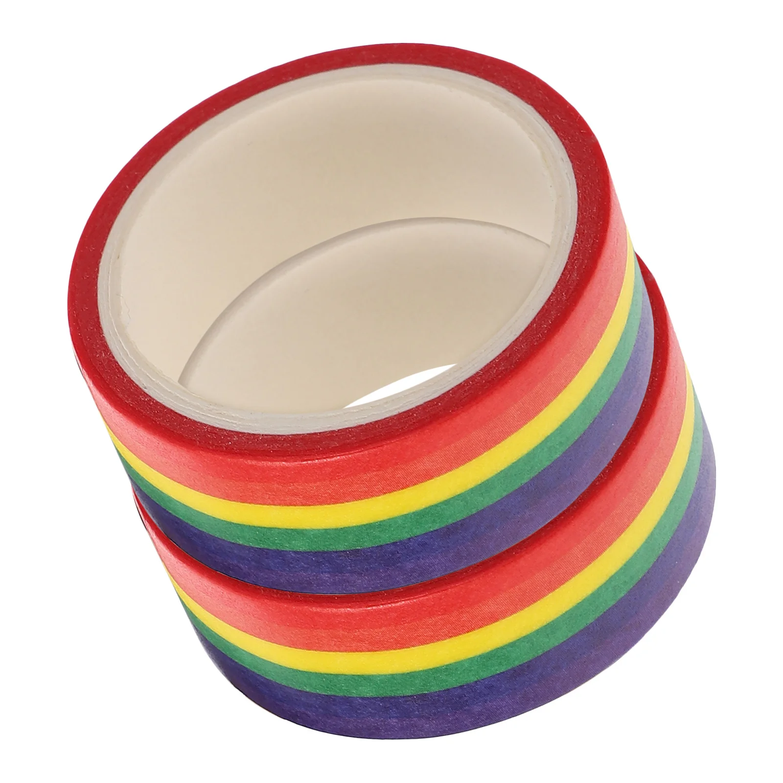

HOODANCOS Rainbow Stripe Washi Tape 2pcs Pride Masking Sticker Craft Wrapping Paper Colored Tabs