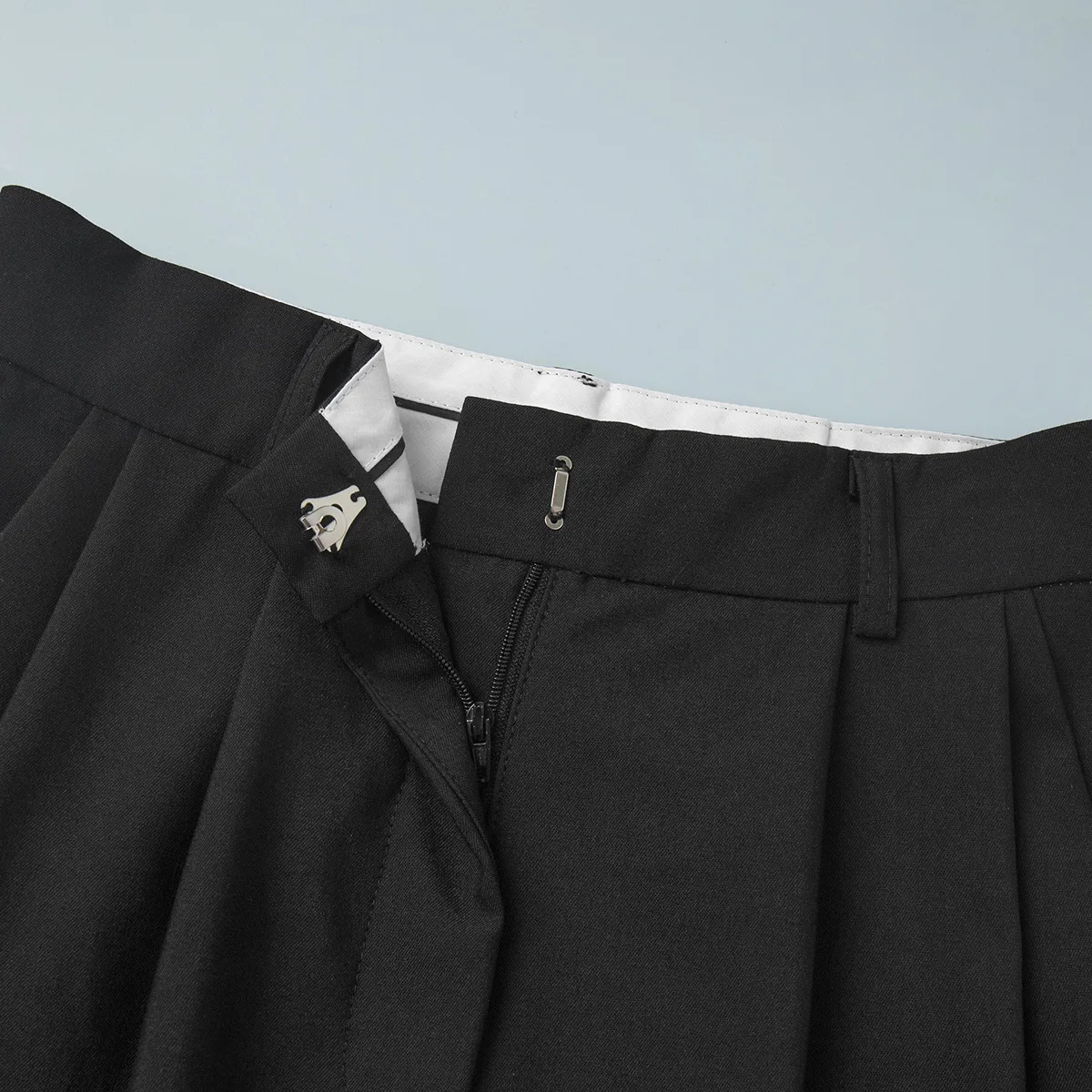 Women's Loose Black Wide Leg Pants 2025 Autumn New Solid High Waist Zip-up Long Trousers Office Lady Classic Suit Pants