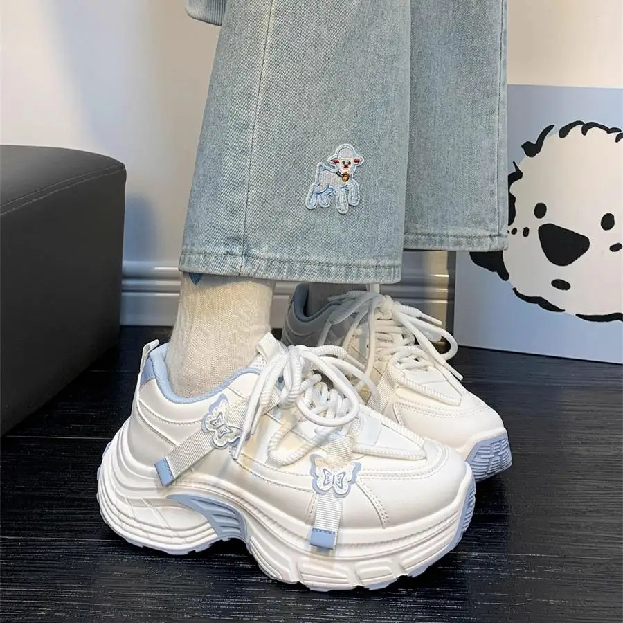 Little Girls Casual Platform Sneakers with Cute Butterfly 2026 New Spring Kids Sports Shoes  Soft Sole Chic Versatile Footwear
