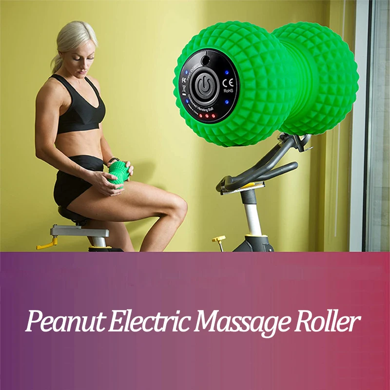 Peanut Electric Vibrating Ball Rechargeable Plastic Roller Deep Tissue Recovery Training Therapeutic Muscle Massage Tool