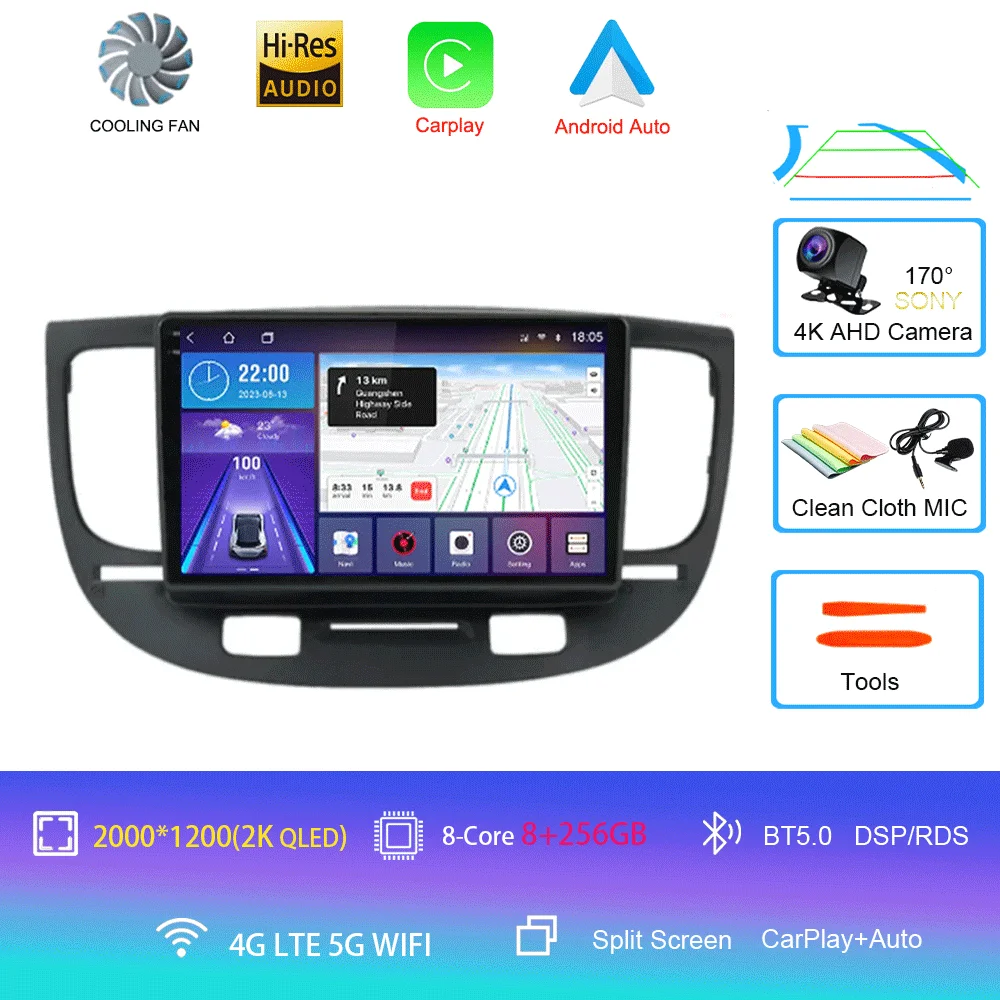 Voor Kia RIO 2 RIO2 2005 - 2011 Android 16 Bluetooth WIFI autoradio multimediaspeler GPS geen 2 Din gratis auto 360 camera 4G